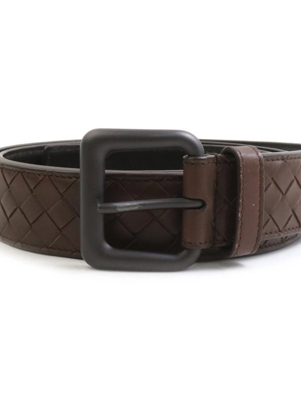BOTTEGAVENETA Intrecciato Belt Brown Leather